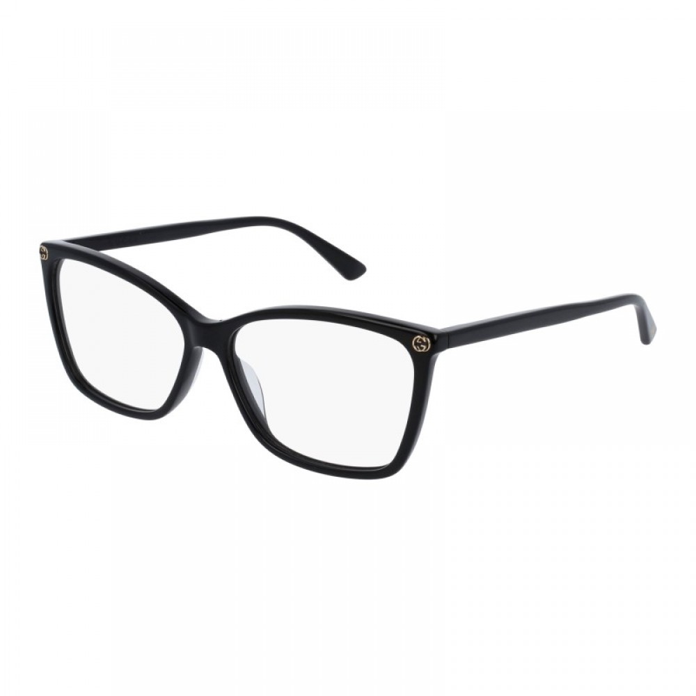 Gucci 0025O-001 56 Optical Frame WOMAN ACETA-BLACK-BLACK-TRANSPARENT