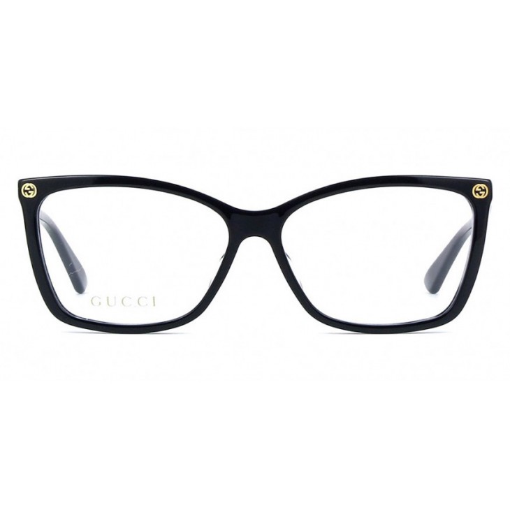 Gucci 0025O-001 56 Optical Frame WOMAN ACETA-BLACK-BLACK-TRANSPARENT