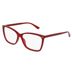 Gucci 0025O-004 56 Optical Frame WOMAN ACETA-RED-RED-TRANSPARENT