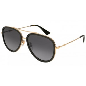 Gucci 0062S-011 57 Sunglass WOMAN METAL  GOLD-GOLD-GREY