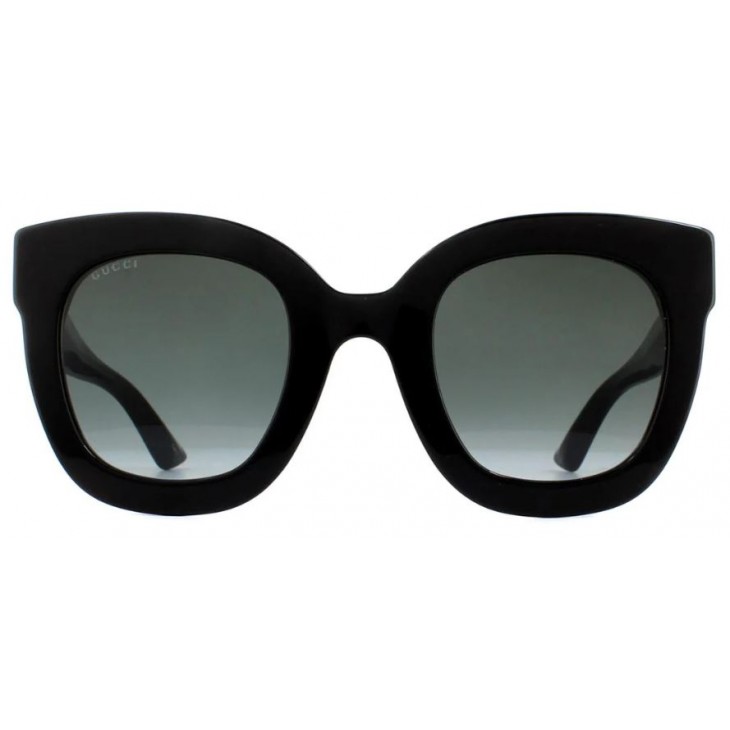 Gucci 0208S-001 49 Sunglass WOMAN ACETATE BLACK-BLACK-GREY