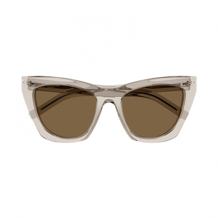 Yves Saint Laurent 214 KATE-032 55 Sunglass WOMAN RECYCL BEIGE-BEIGE-BROWN