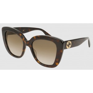 Gucci 0327S-002 52 Sunglass WOMAN ACETATE AVANA-AVANA-BROWN