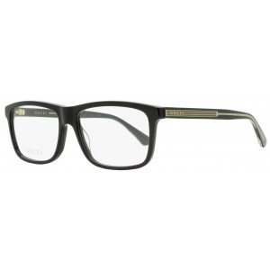 Gucci 0384O-004 57 Optical Frame MAN ACETATE BLACK-BLACK-TRANSPARENT