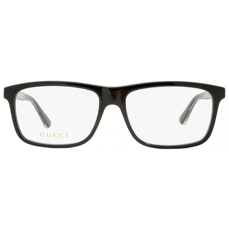 Gucci 0384O-004 57 Optical Frame MAN ACETATE BLACK-BLACK-TRANSPARENT