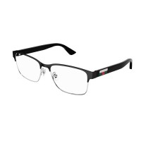 Gucci 0750O-005 60 Optical Frame MAN METAL BLACK-BLACK-TRANSPARENT