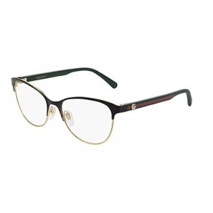 Gucci 0718O-004 53 Optical Frame WOMAN METAL BLACK-GREEN-TRANSPARENT