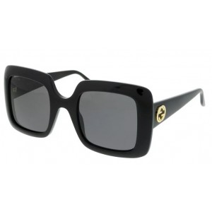 Gucci 0896S-001 52 Sunglass WOMAN ACETATE BLACK-BLACK-GREY