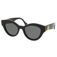 Gucci 0957S-002 51 Sunglass WOMAN ACETATE BLACK-BLACK-GREY