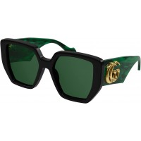 Gucci 0956S-001 54 Sunglass WOMAN ACETATE BLACK-GREEN-GREEN