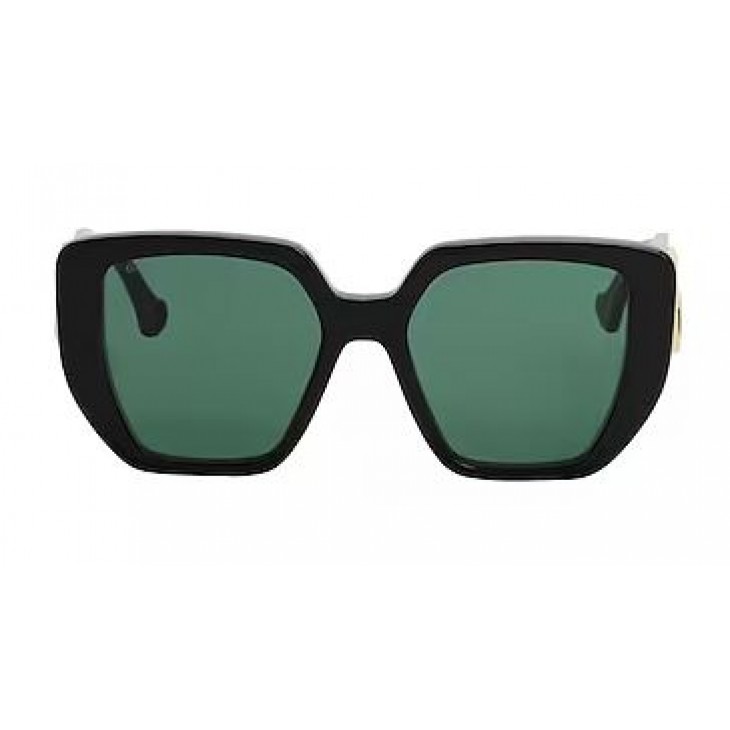 Gucci 0956S-001 54 Sunglass WOMAN ACETATE BLACK-GREEN-GREEN