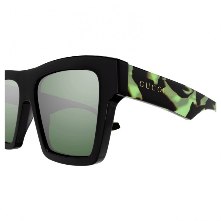 Gucci 0962S-013 55 Sunglass MAN RECYCLED ACE BLACK-HAVANA-GREEN