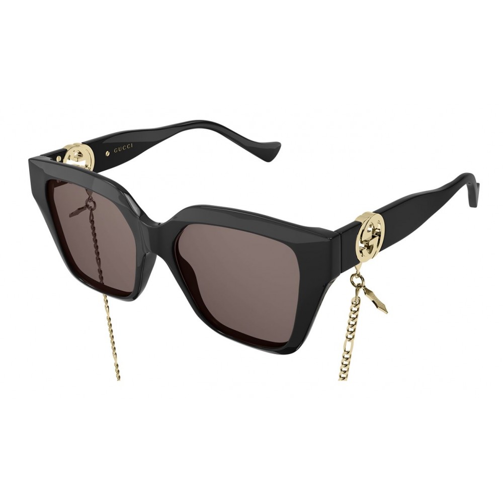 Gucci 1023S-005 54 Sunglass WOMAN INJECTION BLACK-BLACK-BROWN