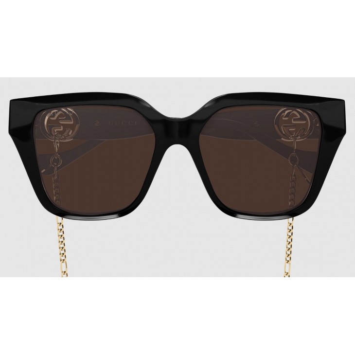 Gucci 1023S-005 54 Sunglass WOMAN INJECTION BLACK-BLACK-BROWN