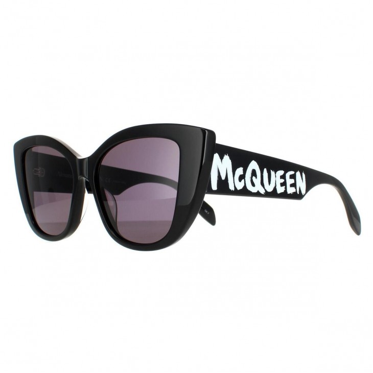 Alexander McQueen 0347S-001 54 Sunglass WOMAN ACETATE BLACK-BLACK-GREY