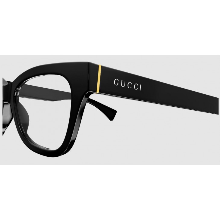 Gucci 1133O-001 52 Optical Frame WOMAN ACETA BLACK-BLACK-TRANSPARENT