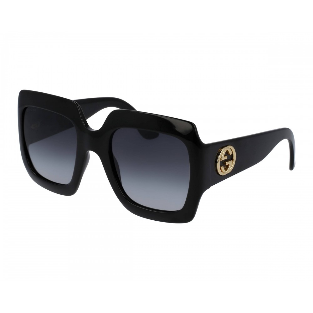 Gucci 0053SN-001 54 Sunglass WOMAN ACETATE BLACK-BLACK-GREY