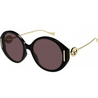 Gucci 1202S-001 57 Sunglass WOMAN ACETATE BLACK-GOLD-BROWN