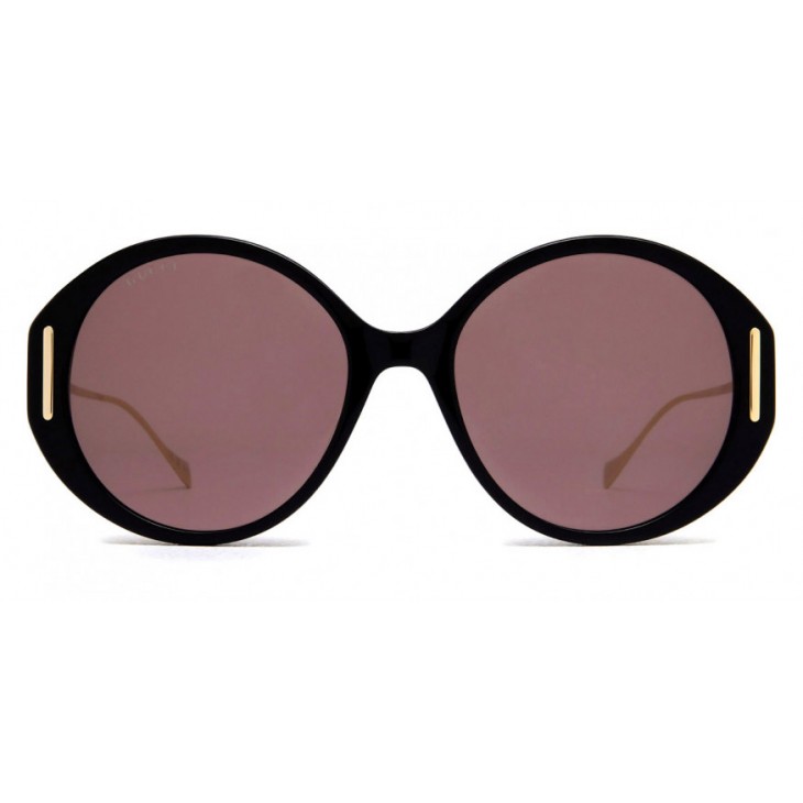 Gucci 1202S-001 57 Sunglass WOMAN ACETATE BLACK-GOLD-BROWN