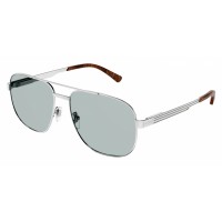 Gucci 1223S-004 60 Sunglass MAN METAL SILVER-SILVER-GREEN