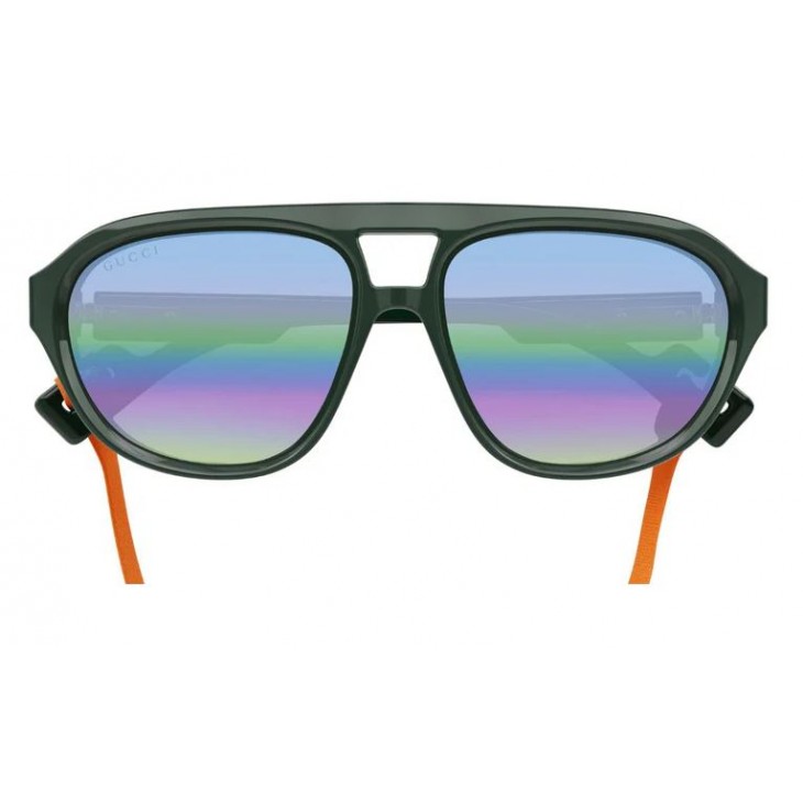 Gucci 1239S-003 58 Sunglass MAN INJECTION GREEN-GREEN-GREY