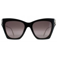 Alexander McQueen 0375S-001 53 Sunglass WOMAN ACETATE BLACK-SILVER-GREY