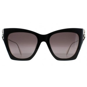 Alexander McQueen 0375S-001 53 Sunglass WOMAN ACETATE BLACK-SILVER-GREY