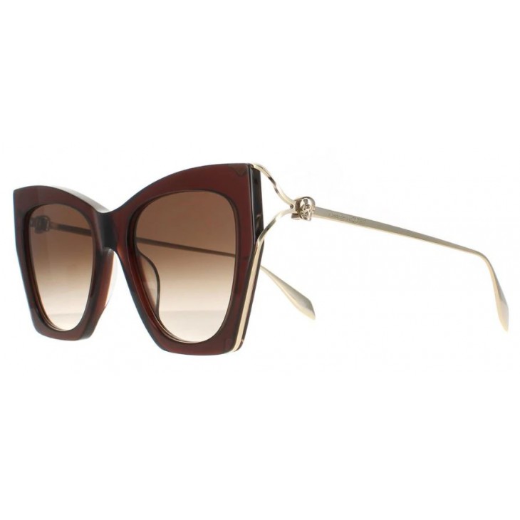 Alexander McQueen 0375S-002 53 Sunglass WOMAN ACETATE BROWN-GOLD-BROWN