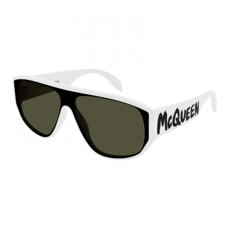 Alexander McQueen 0386S-003 99 Sunglass MAN ACETATE WHITE-WHITE-GREEN