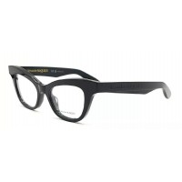 Alexander McQueen 0381O-001 47 Optical Frame WOMAN ACETA BLACK-BLACK-TRANSPARENT