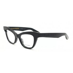 Alexander McQueen 0381O-001 47 Optical Frame WOMAN ACETA BLACK-BLACK-TRANSPARENT