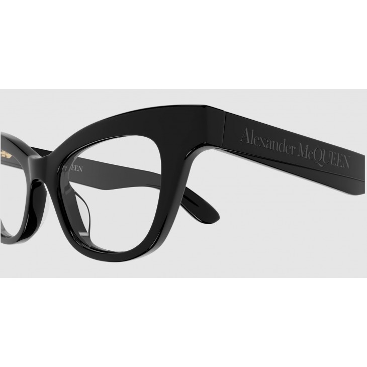 Alexander McQueen 0381O-001 47 Optical Frame WOMAN ACETA BLACK-BLACK-TRANSPARENT