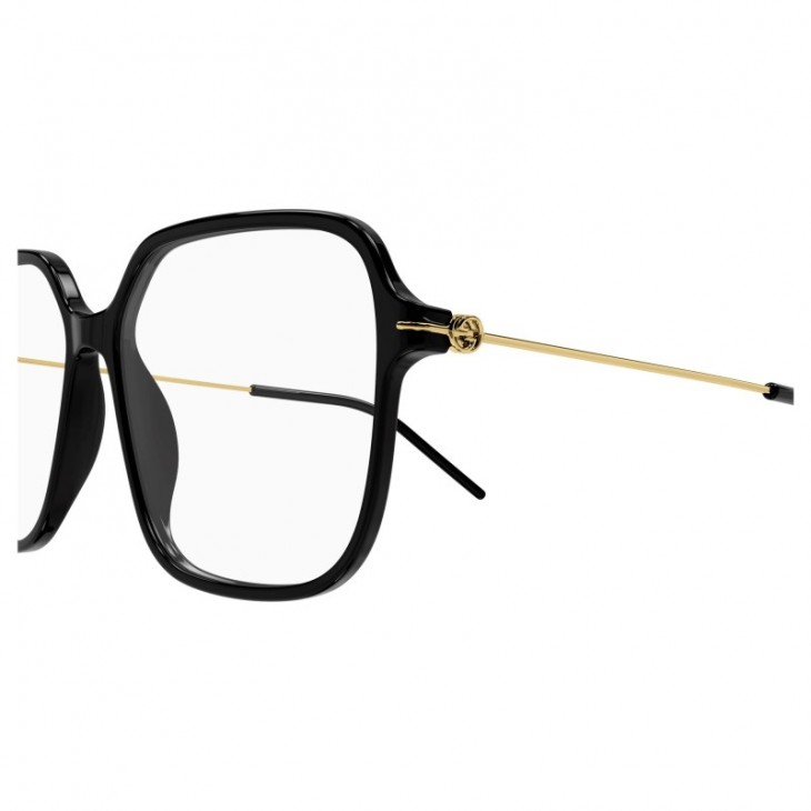 Gucci 1271O-001 56 Optical Frame WOMAN RECYC BLACK-GOLD-TRANSPARENT