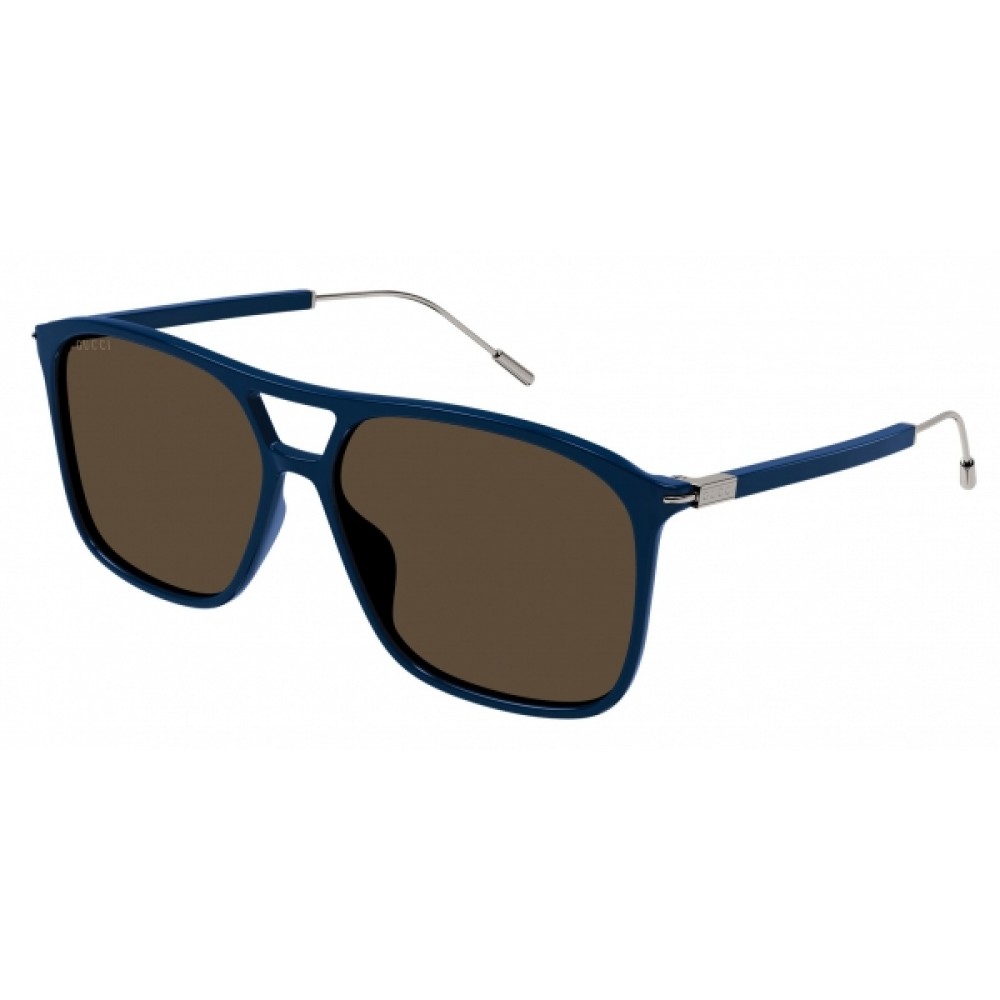 Gucci 1270S-003 60 Sunglass MAN RECYCLED ACE BLUE-RUTHENIUM-BROWN