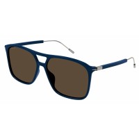 Gucci 1270S-003 60 Sunglass MAN RECYCLED ACE BLUE-RUTHENIUM-BROWN