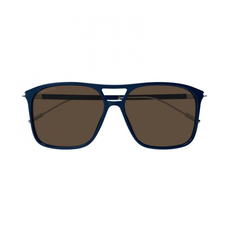 Gucci 1270S-003 60 Sunglass MAN RECYCLED ACE BLUE-RUTHENIUM-BROWN