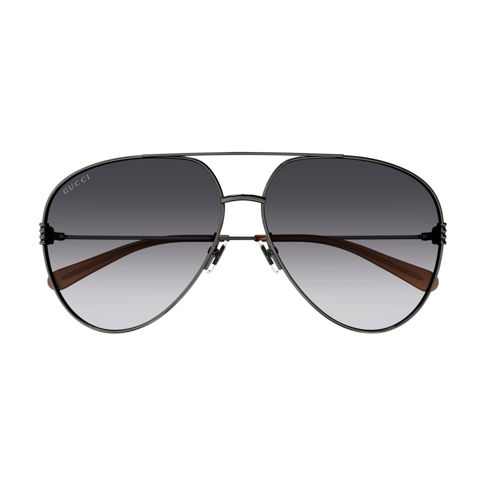 Gucci 1280S-002 62 Sunglass WOMAN METAL RUTHENIUM-RUTHENIUM-GREY