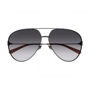 Gucci 1280S-002 62 Sunglass WOMAN METAL RUTHENIUM-RUTHENIUM-GREY