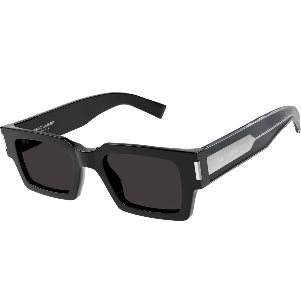 Yves Saint Laurent 572-001 50 Sunglass UNISEX RECYCLED A BLACK-CRYSTAL-GREY