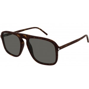 Yves Saint Laurent 590-002 57 Sunglass MAN RECYCLED ACET HAVANA-HAVANA-GREY