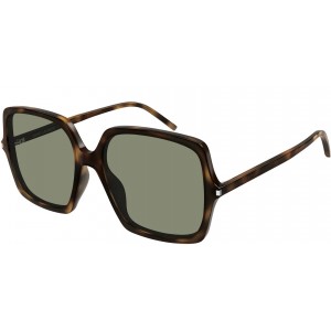 Yves Saint Laurent 591-002 57 Sunglass WOMAN RECYCLED AC HAVANA-HAVANA-GREEN