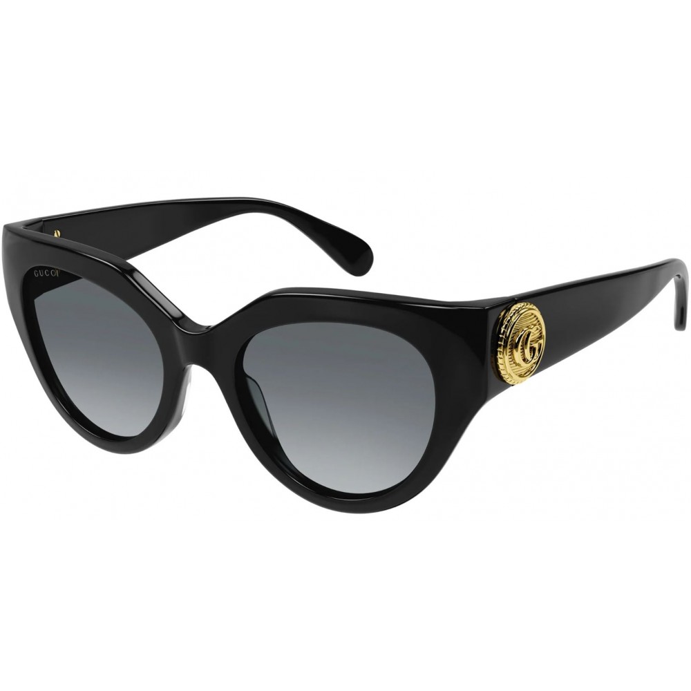 Gucci 1408S-001 52 Sunglass WOMAN RECYCLED A BLACK-BLACK-GREY