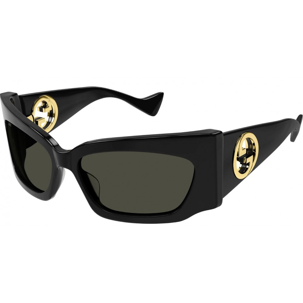 Gucci 1412S-001 62 Sunglass WOMAN RECYCLED A BLACK-BLACK-GREY