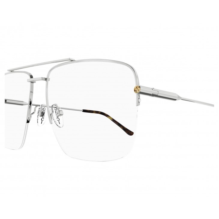 Gucci 1415O-002 58 Optical Frame WOMAN METAL SILVER-SILVER-TRANSPARENT