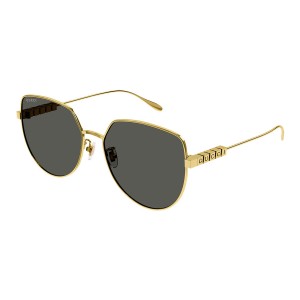 Gucci 1435SA-001 58 Sunglass WOMAN METAL GOLD-GOLD-GREY