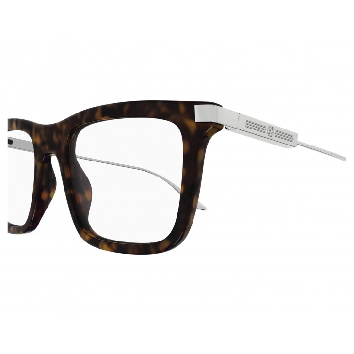 Gucci 1438O-002 53 Optical Frame MAN RECYCLE HAVANA-SILVER-TRANSPARENT