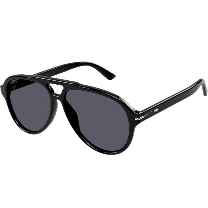 Gucci 1443S-001 58 Sunglass MAN RECYCLED ACE BLACK-BLACK-GREY