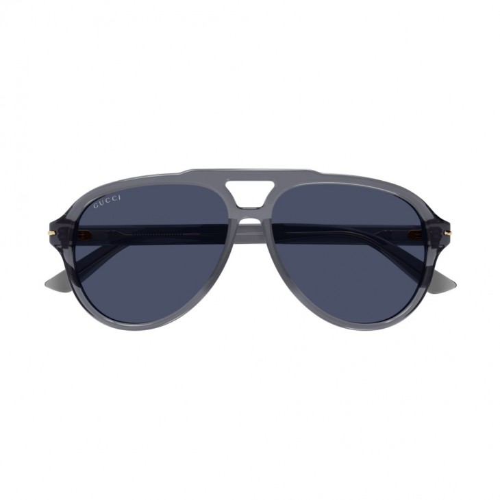 Gucci 1443S-005 58 Sunglass MAN RECYCLED ACE GREY-GREY-BLUE