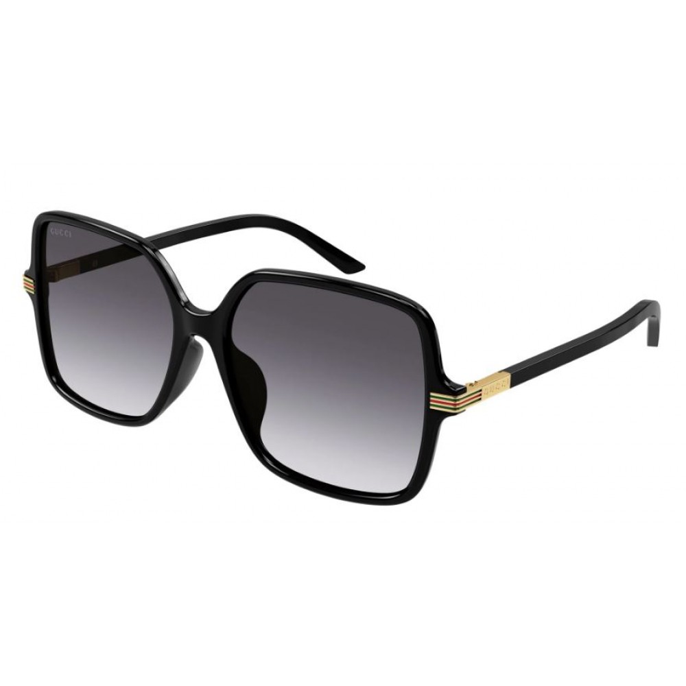 Gucci 1448SA-001 59 Sunglass WOMAN RECYCLED BLACK-BLACK-GREY