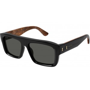 Gucci 1461S-001 55 Sunglass MAN RECYCLED ACE BLACK-BLACK-GREY